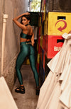 LEGGING SHINY LEOPARD BLUE
