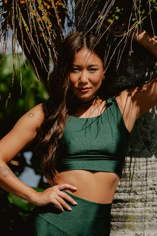 FOREST LYCRA CROPPED TOP