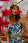 TOP CROPPED SHINY TIE DYE BRISA AZUL