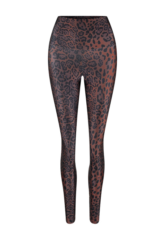 SHINY BROWN WILD LEGGINGS