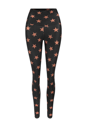 LEGGING LYCRA BLACK STARS BRONZE