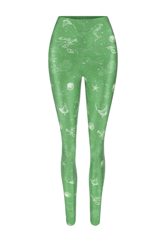 SHINY CORAL GARDEN LEGGINGS