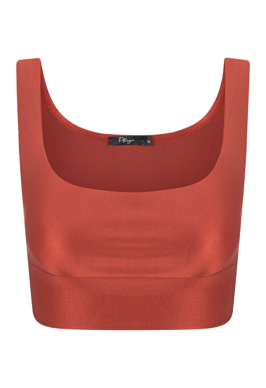 TOP CROPPED SHINY BRONZE GLOW