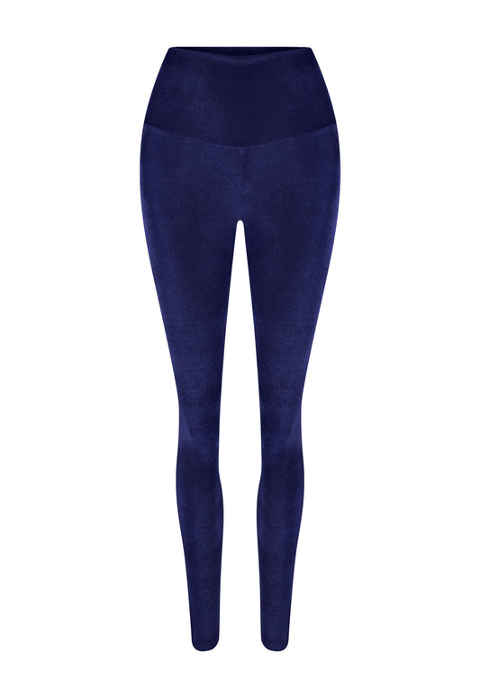 BLUE SPACE VELVET LEGGINGS