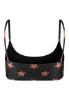 TOP BÁSICO NEGRO BRILLANTE ESTRELLAS BRONCE