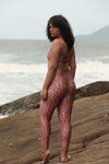 LEGGINGS SHINY FLOWERS OFF WHITE
