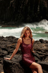 VESTIDO CURTO SHINY FLOWERS BLACK