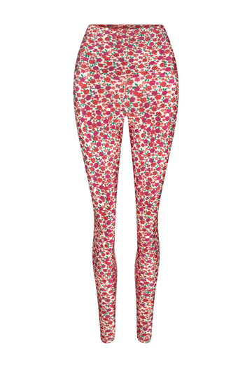 LEGGINGS SHINY FLOWERS OFF WHITE