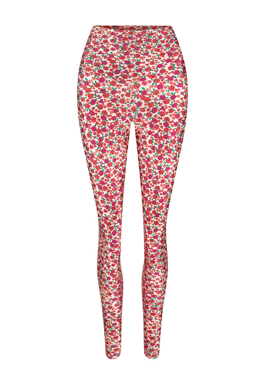LEGGINGS SHINY FLOWERS OFF WHITE
