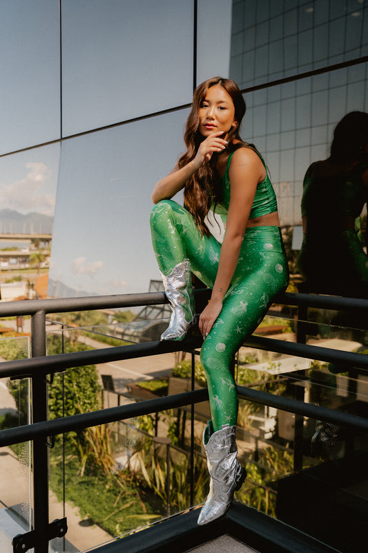 SHINY CORAL GARDEN LEGGINGS