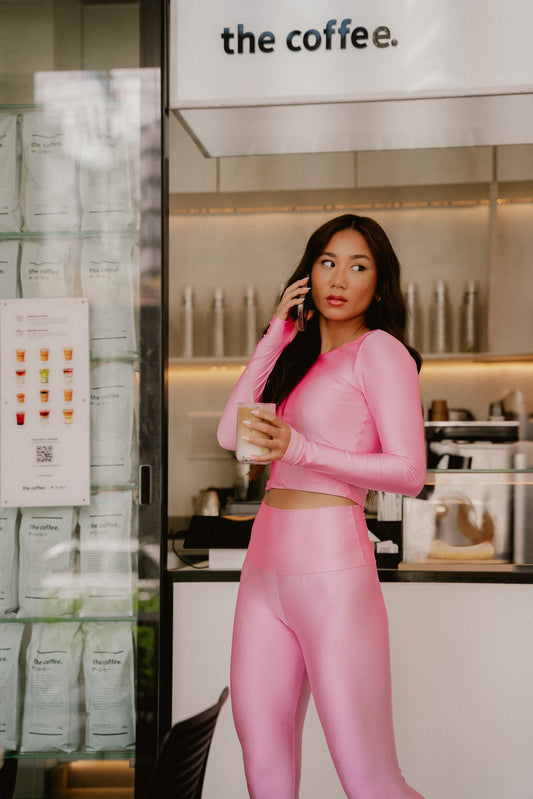SHINY PINK SPLASH LEGGINGS